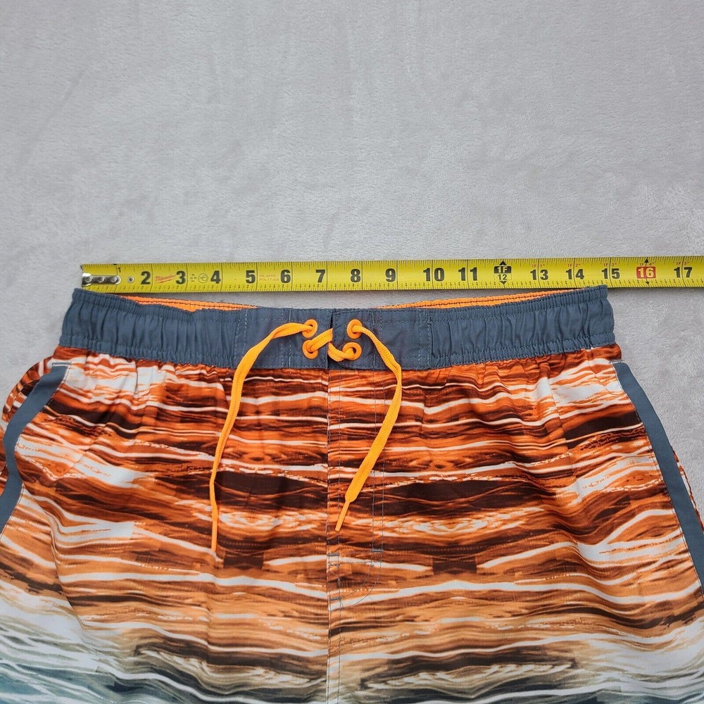 Nike Shorts Mens Large Blue White Orange Swim 11" Inseam Lined Drawstring - Picture 7 of 12